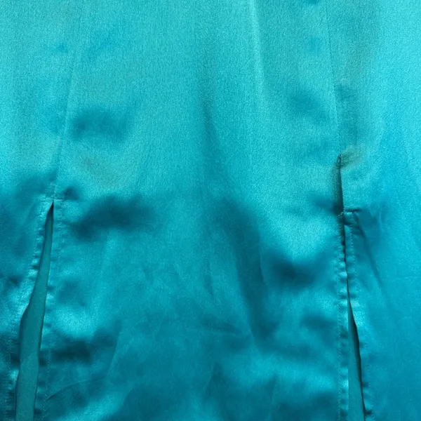 CAPULET Emerald Green Satin Slip Maxi Dress Spaghetti Straps Double Slit Size‎ S - Image 13