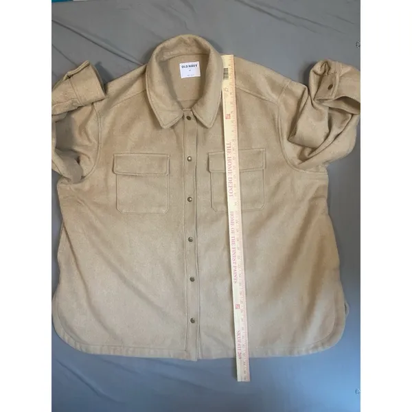 OLD NAVY Women's‎ 3X Short Car Coat Fall Jacket Camel Wool Blend - Image 5
