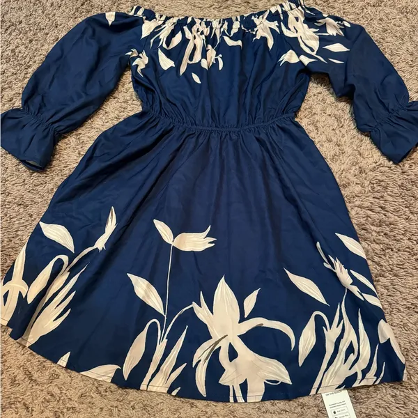Cupshe Off-Shoulder Navy Blue Short‎ Dress Size XS NWT - Image 3