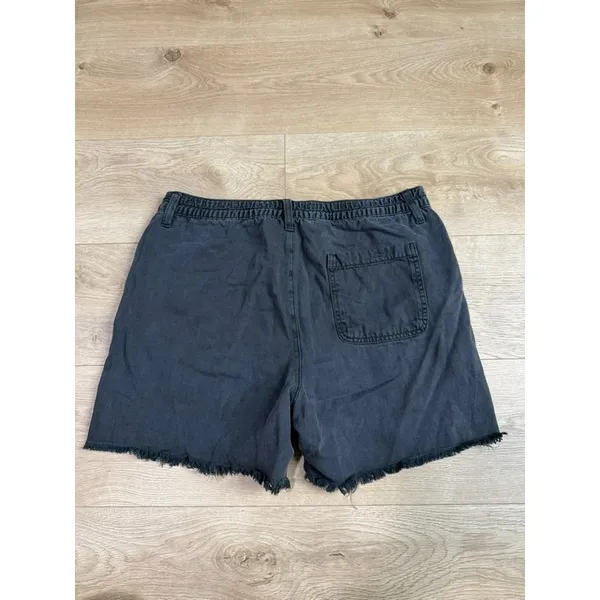Aerie Women's Shorts Gray Solid Adventure Utility Frayed Hem linen blend size M - Image 2