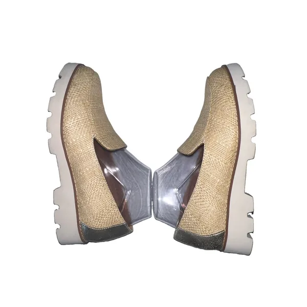 Vionic Kensley Raffia Platform Loafers Tan Gold Metallic Lug Sole Shoes Womens 7 - Image 5