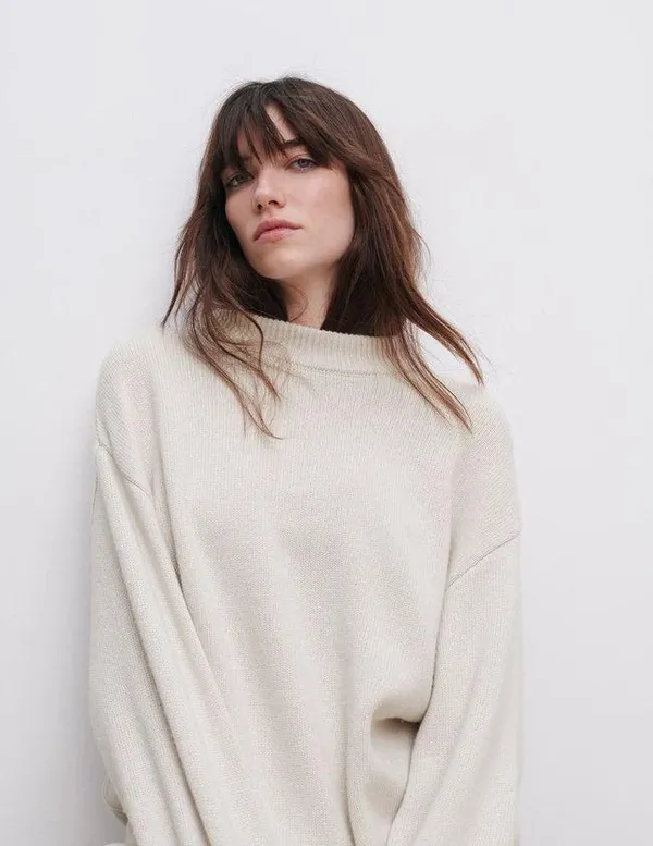 Zara Oversized Neutral Sweater Top - Image 3
