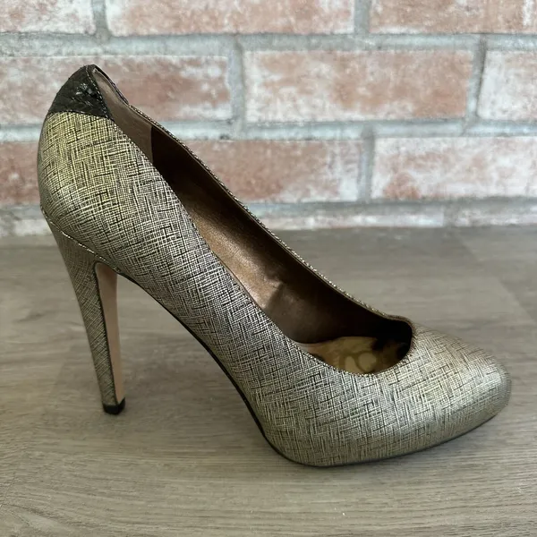 Sam Edelman Yasmine Pumps Heels Gold / Black Size 7.5 - Image 5