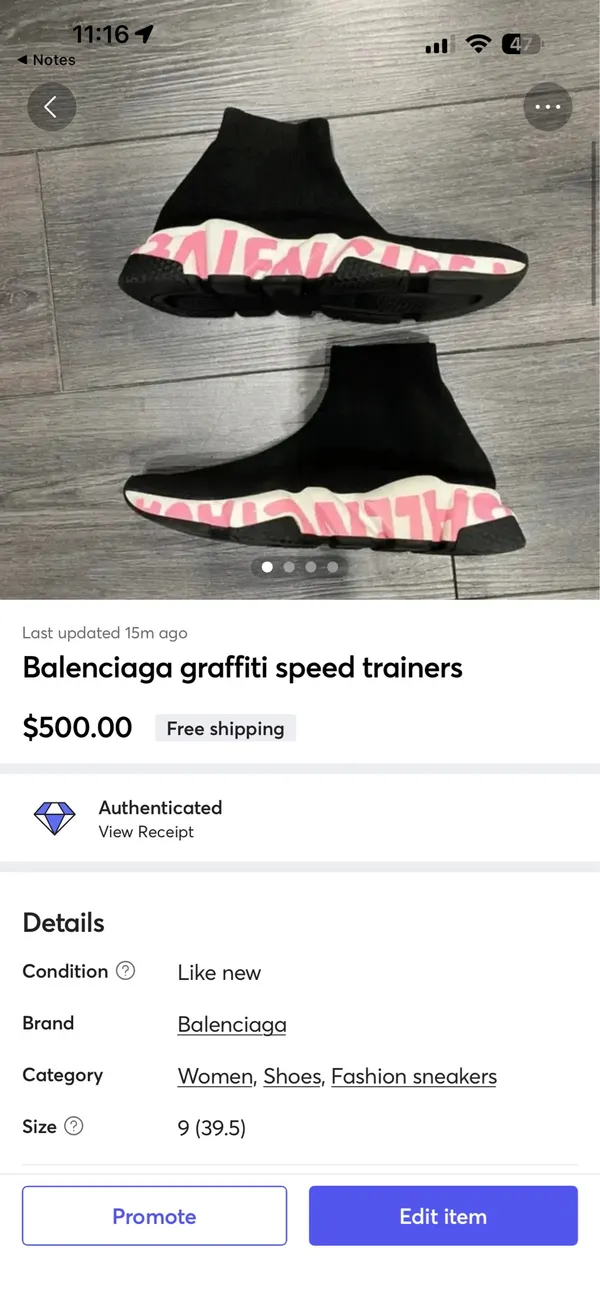 Balenciaga Speed Trainers Graffiti Knit Black Pink - Image 7