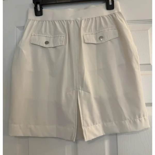 Athleta Skirt Sz 6 Vienna Cargo White Mesh Shorts Golf Tennis Pickleball Biking‎ - Image 2