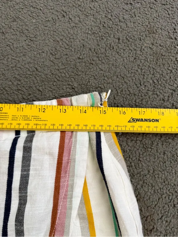 Free People White Mini Skirt with Multicolor Vertical Stripes - Image 11