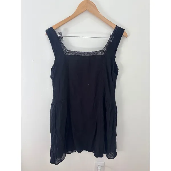 Wilfred Aritzia‎ La Boheme Black Embroidered Crochet Lace Mini Dress Womens L - Image 4