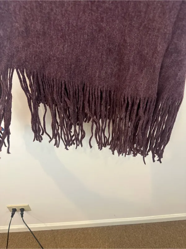 Free People Oversized Soft Fringe Women’s Scarf Plum Purple - Image 3