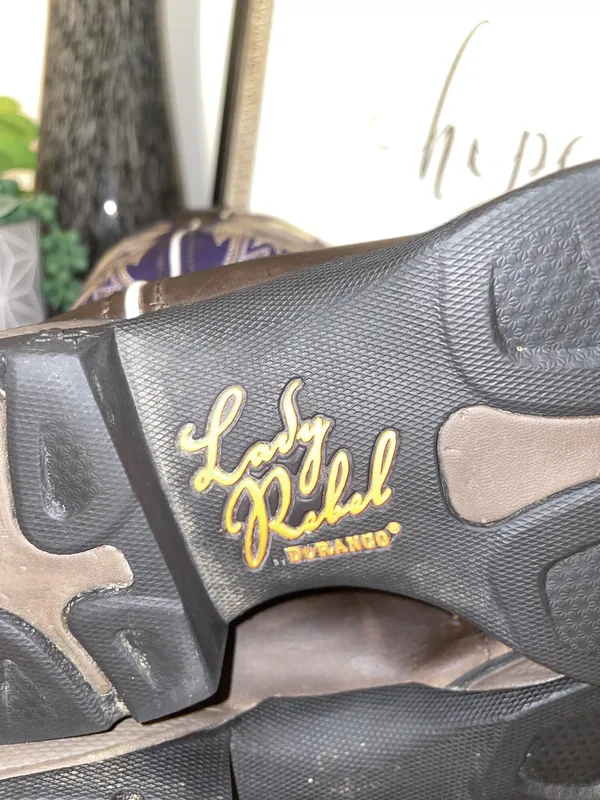 Durango Lady Rebel Purple Brown Western Cowboy Boots Womens 7.5 - Image 13