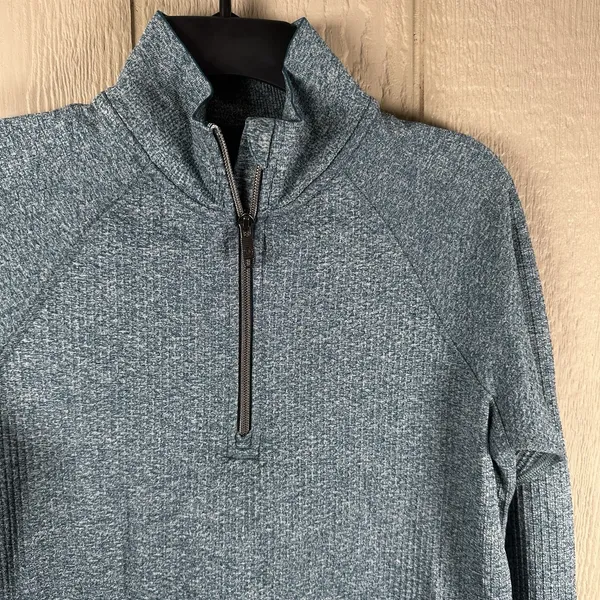 Lululemon Engineered Warmth Half-Zip 1/4 Zip Pullover Women's 8 Teal Blue Active - Image 2
