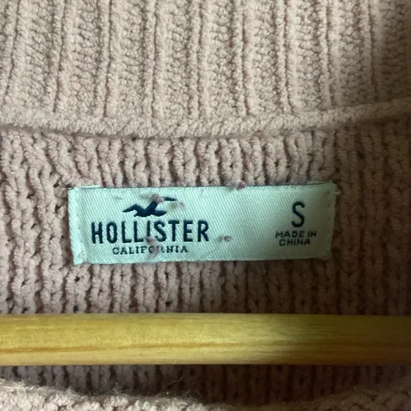 Hollister Easy Cozy Waffle Mock- Neck Sweater (Sz S) Dusty Pink Rose Chenille - Image 5