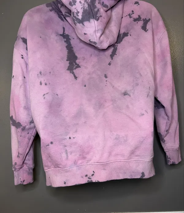 Garage Hoodie Sweatshirt Womens Medium Pink Paris Tie Dye Full Zip Fleece - Image 6
