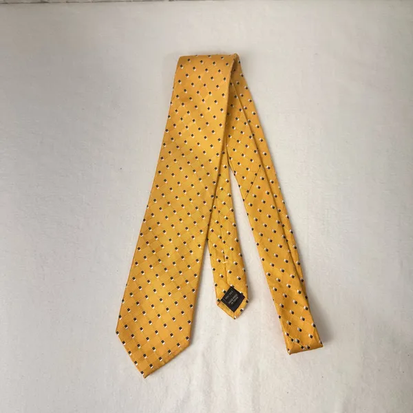 Jos.A.Bank Silk Tie Men's Necktie Executive Collection Yellow Blue Geometric - Image 3