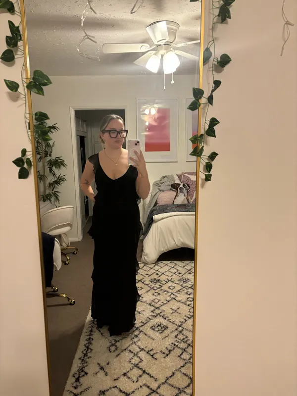 Boohoo Chiffon Ruffle Strappy Maxi Dress - Image 3
