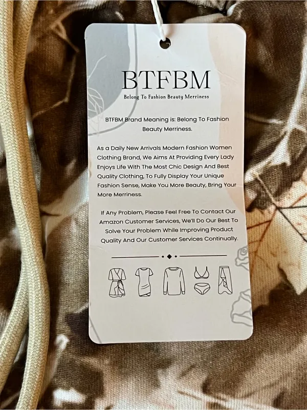 BTFBM Women’s Medium Brown Woodland Camo Sweat Shorts Drawstring NWT Pockets - Image 5