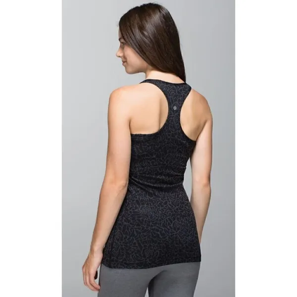 Lululemon Cool Racerback Black‎ Petal Camo Printed Black Deep Coal Tank 6 - Image 2