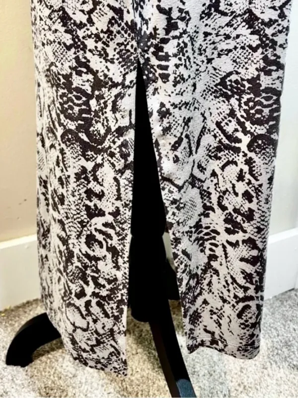 💥NWT Garnet Hill Python Print TENCEL Mock Neck Side Slit Maxi Dress Sz S💛 - Image 8