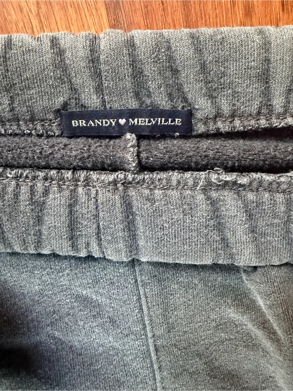 Brandy Melville Dark Gray Fleece Joggers - Image 2