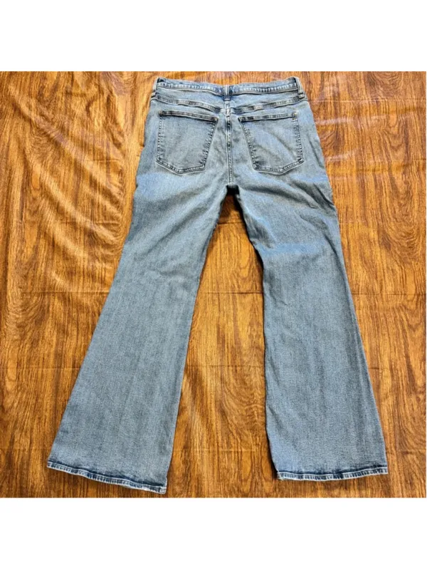 Women's Madewell Skinny Flare Jeans Size 32 Blue Denim Light Wash - Image 4