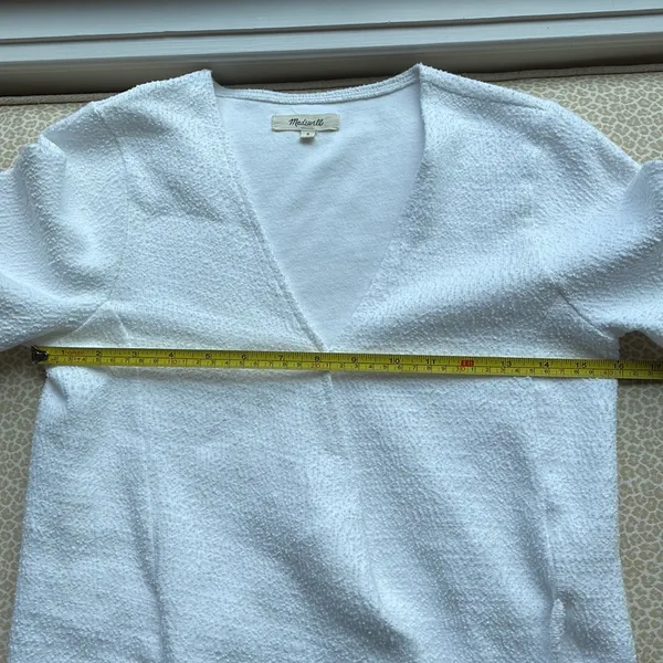 Madewell White Short Sleeve Wrap Top - Image 8
