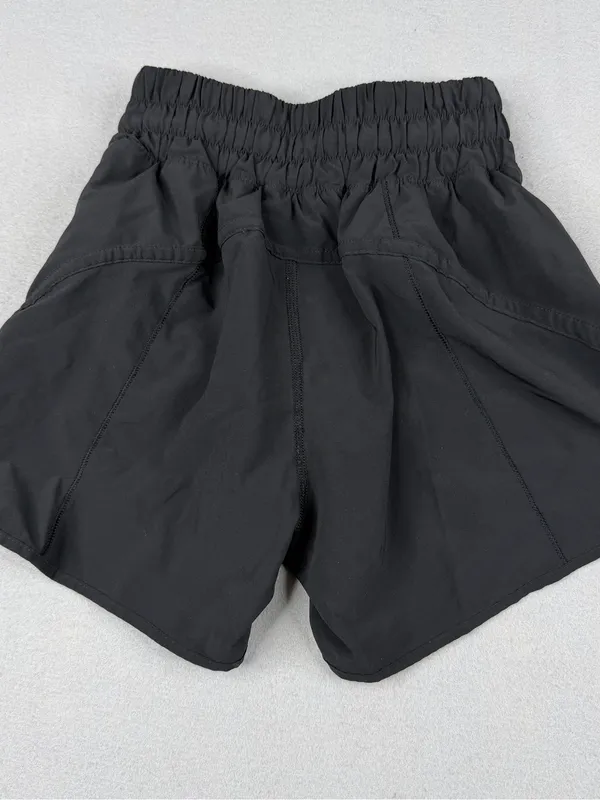 Lululemon Track That Short 5" Womens 0 Black Mid Rise Lined Running Shorts - Image 3