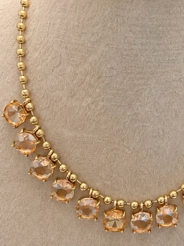 Anthropologie Statement Stone Necklace in Citrine - Image 5