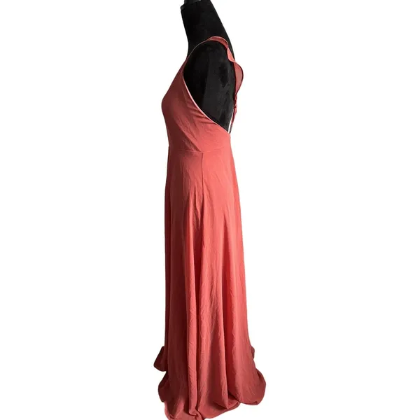 Lulu’s Meteoric Rise Maxi Dress Size Medium Button Detail Back Rusty Rose - Image 4