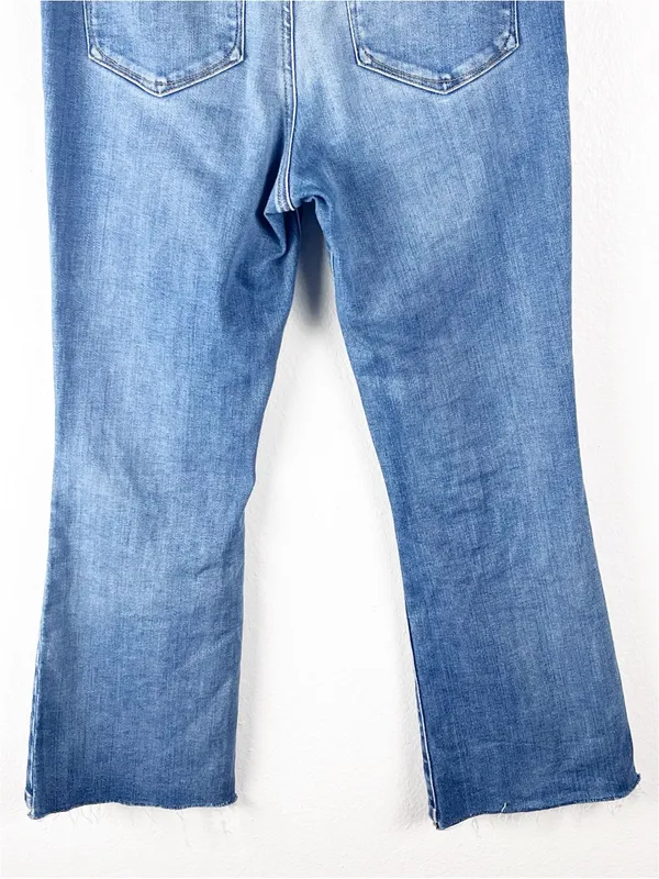 GOOD AMERICAN High Rise Distressed Good Leg Fray Hem Denim Jeans Size 31 - Image 7