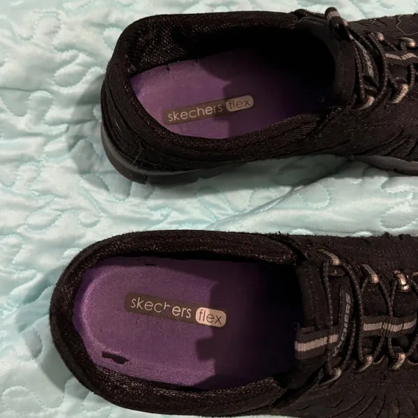 Skechers Womens Gratis In Motion Black Casual Shoes Sneakers Size 8.5 - Image 4