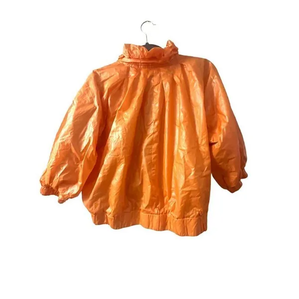 Neon Polyurethane Zip Up Puffer Small Orange - Image 3