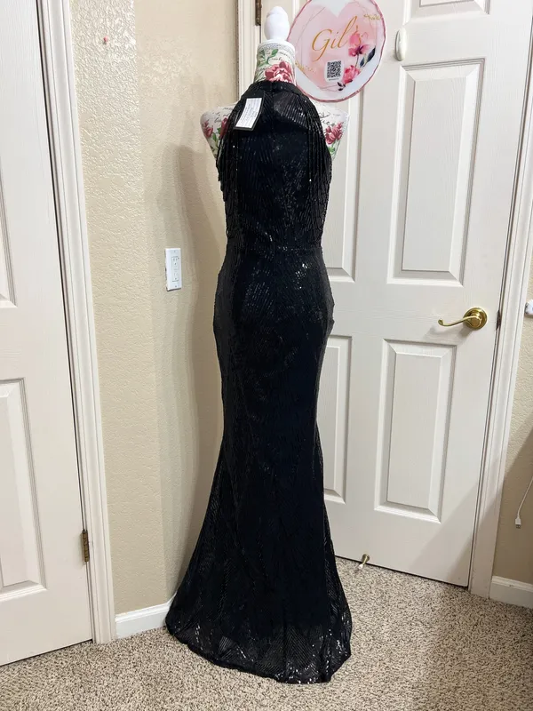 Mis Ord black prom sequin dress size M - Image 4
