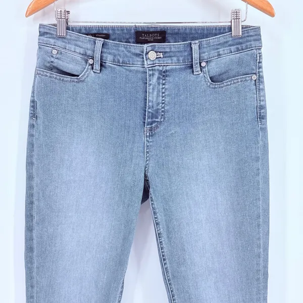 Talbots Straight Leg Jeans Womens 10P Blue Flawless Five Pocket Denim Bluebird - Image 3