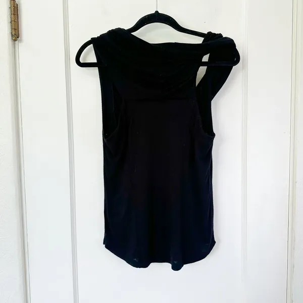 Free People | Draped Twist Off the Shoulder‎ Knit Top in Black - Image 2