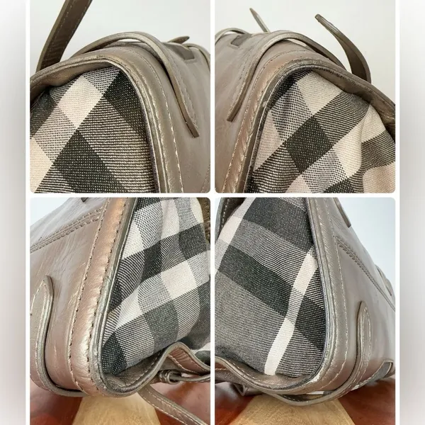 Pre-Owned Burberry Satchel Shimmer Nova‎ Check Canvas - Image 11