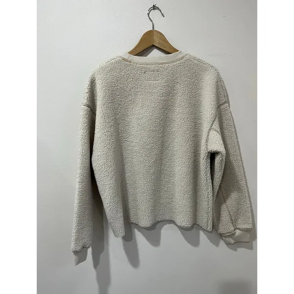 American Eagle Sherpa‎ Fleece Boxy Cozy Pullover Sweatshirt M - Image 2