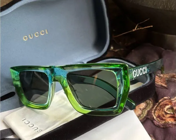 Authentic Gucci 51mm Emerald Green Acetate Sunglasses UNISEX - Image 5