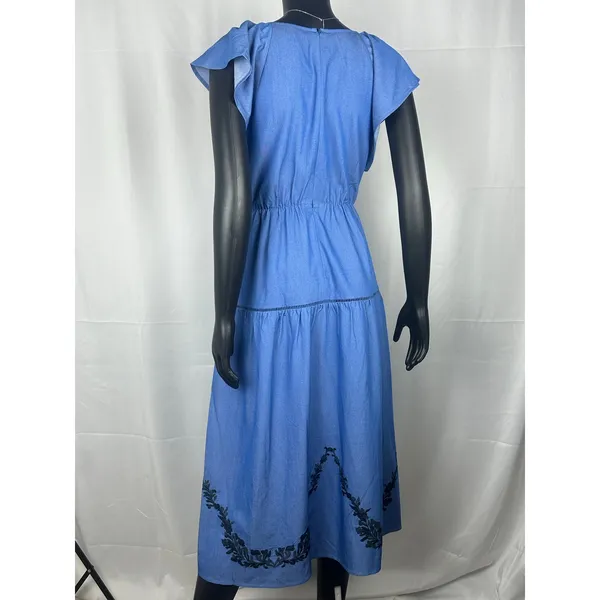 Lost + Wander Riviera Midi Blue Medium Dress - Image 4