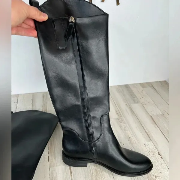 Nordstrom Rack Women's Black Meadow Riding Boots Size 6M Zip Up Low Heel - Image 2