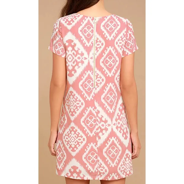NWT Lulus Size Medium Give Me a Print Blush Pink Print Shift‎ Dress - Image 2