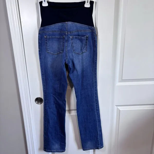 Indigo Blue Women's Maternity Jeans Dark Wash, Size Small, Sidestretch Pre-owned - Image 5