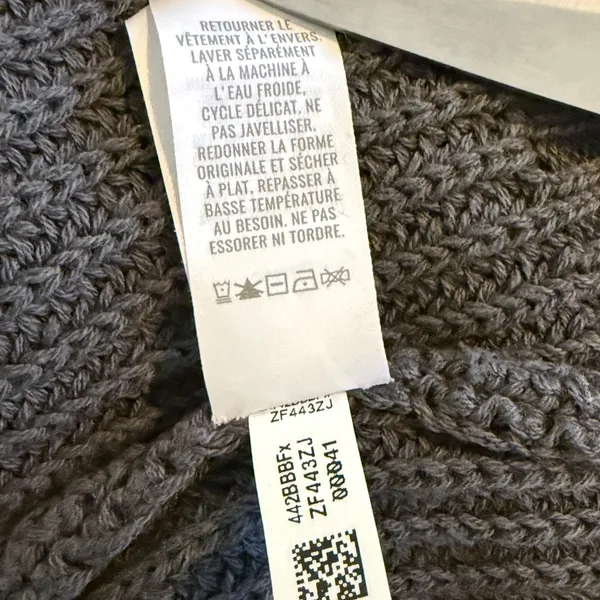 Aerie OFFLINE Oversized Hooded Ribbed Knit Sweater Smoked Gray Women’s Medium - Image 8