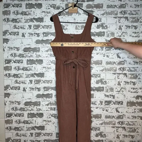 American Eagle | women pink corduroy overalls - Image 9