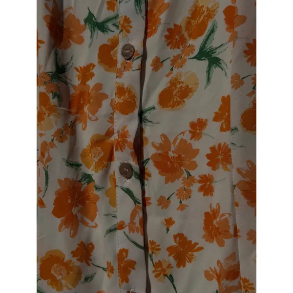 Sienna Sky Womens Orange Floral Button Front Midi Dress Size M 02CDR903 - Image 14
