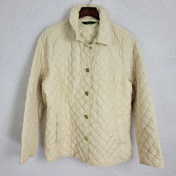 Wonder Womens Jacket Sz 24 White Puff Teddy Quilted Collared Winter Long Sleeve - Image 2