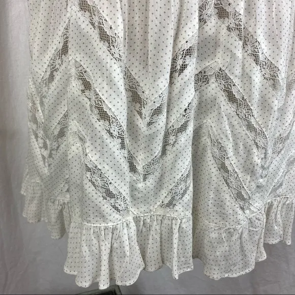 Free People White & Gray Polka Dot Sleeveless Lace Summer Dress XS - Image 5