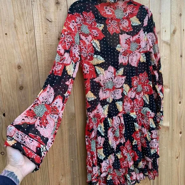Sparkle share long sleeve floral dress, medium spring light‎ summer date - Image 3