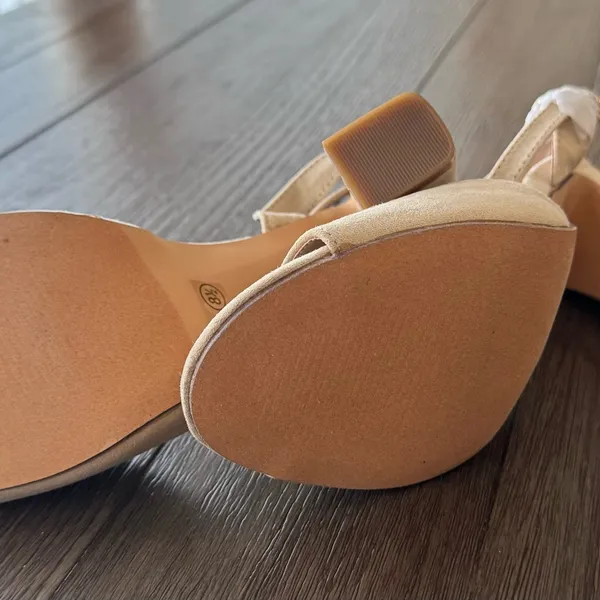 Lulu's Tan Block Heel Sandals - Image 3