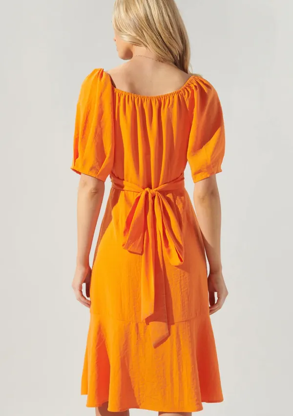Sugar Lips Orange Tie Dress - Image 2