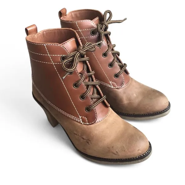Johnston & Murphy Women's Two-Tone Brown Lace-Up Ankle Boots Size 6.5 M - Image 2
