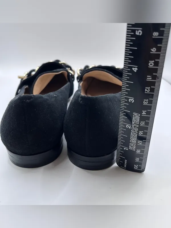 Karl Lagerfeld Paris Lynette Women's Black Suede Chain Loafer Flats Shoes 8.5M - Image 8